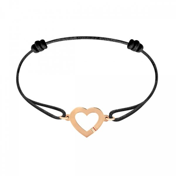 Bracelet dinh van Coeur R12 en or rose sur cordon 320205