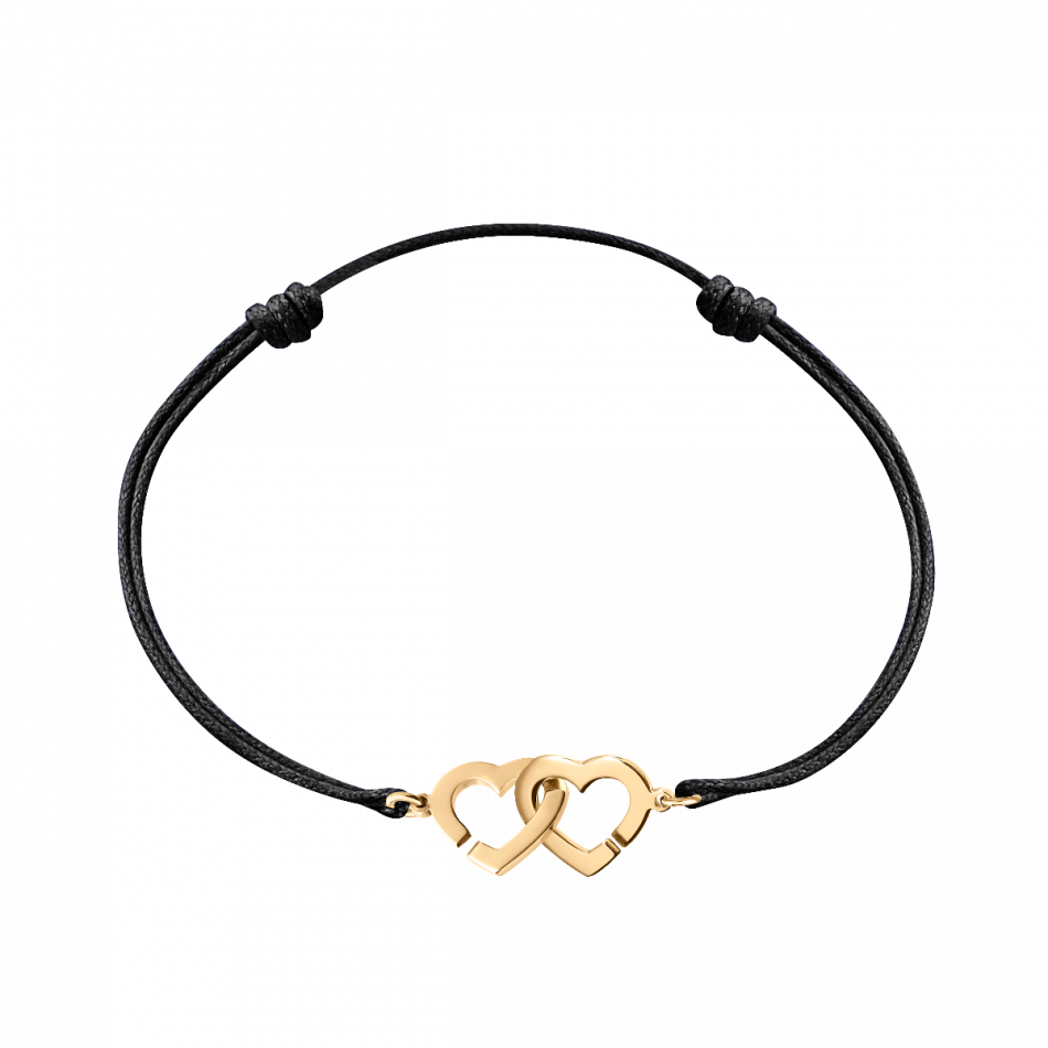 Bracelet cordon dinh van Double Coeur R9 or jaune LEPAGE