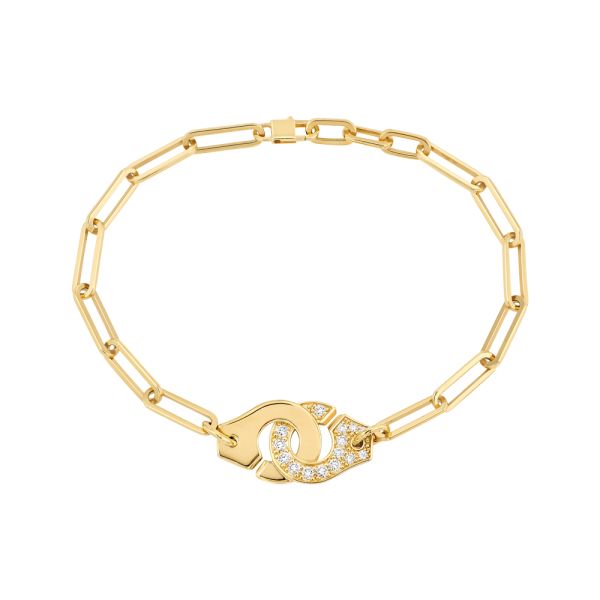 Bracelet Menottes dinh van R12 en or jaune et diamants 365211