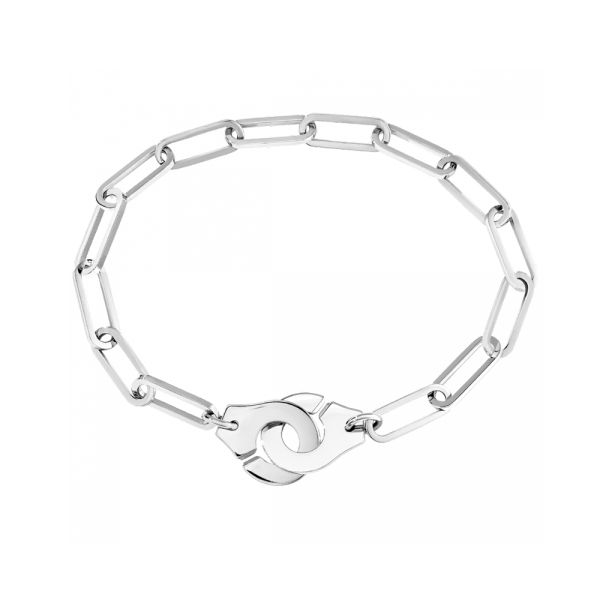 Bracelet Menottes dinh van R15 en platine chaîne XL 23,5 cm 365309