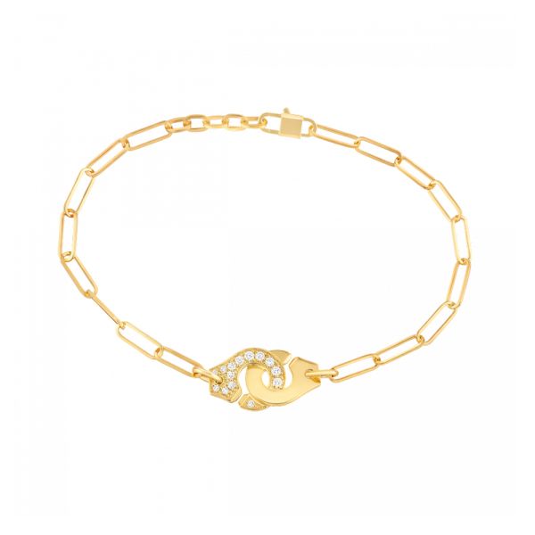 Menottes dinh van R10 bracelet in yellow gold and diamonds