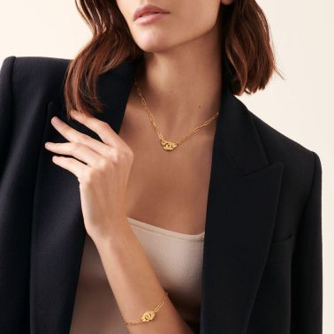 Bracelet Menottes dinh van R10 en or jaune et diamants 368111