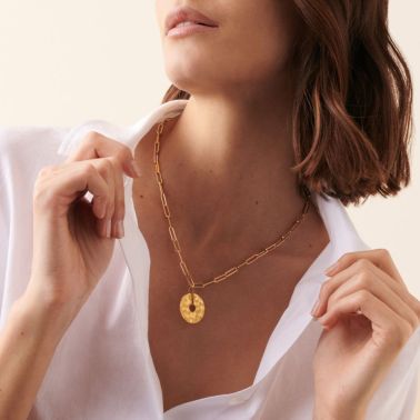 Collier dinh van Pi 23 mm en or jaune 639401