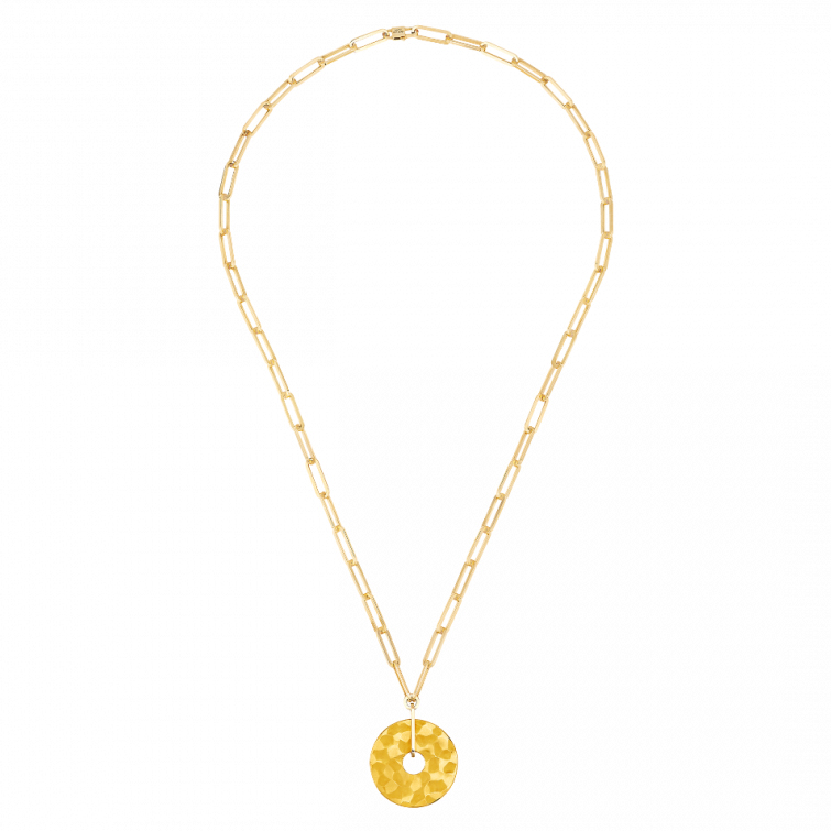 Collier dinh van Pi 23 mm en or jaune 639401