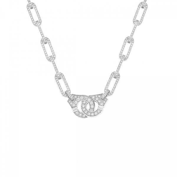 Menottes dinh van R15 necklace in white gold and diamonds
