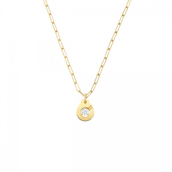 Menottes dinh van R10 necklace in yellow gold and diamonds