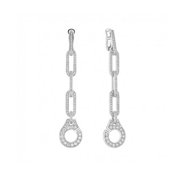 Boucles d’oreilles Menottes dinh van R15 en or blanc et pavage diamants 853132