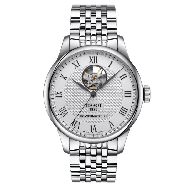Tissot Le Locle Powermatic 80 Open Heart automatic watch silver dial steel bracelet 39.3 mm T006.407.11.033.02
