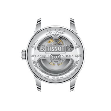 Montre Tissot Le Locle Powermatic 80 Open Heart automatique cadran argent bracelet cuir marron 39,3 mm T006.407.16.033.01