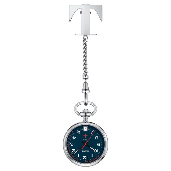 Tissot Infirmières watch quartz blue dial steel chain 30,1 mm T869.210.19.042.00