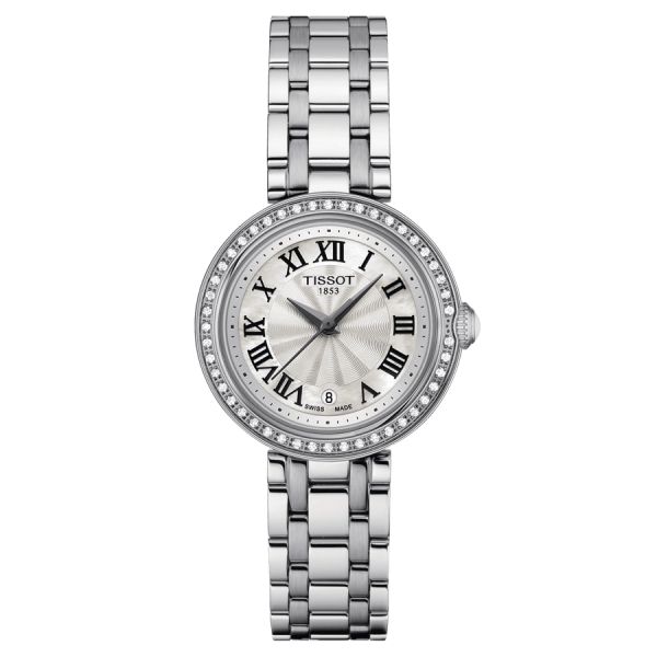Tissot Bellissima Small Lady quartz watch white mother-of-pearl dial steel bracelet 26 mm T126.010.61.113.00