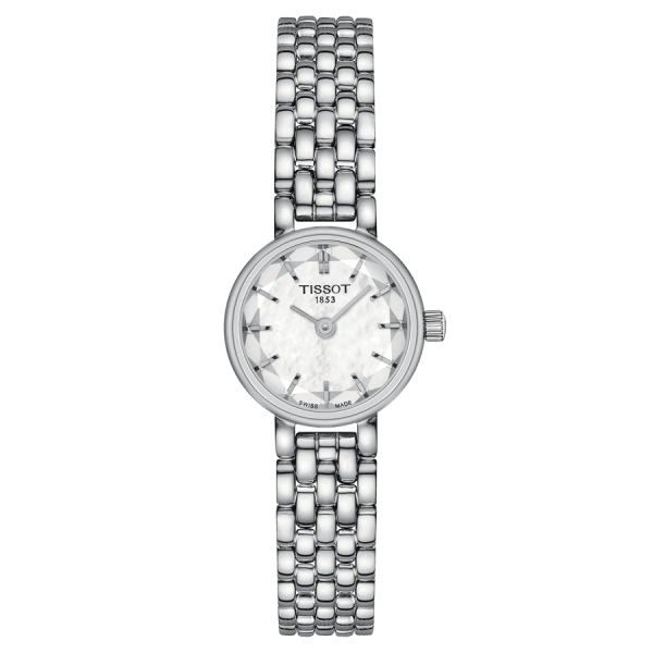 Montre Tissot Lovely Round quartz cadran nacre blanche bracelet acier 19,5 mm T140.009.11.111.00