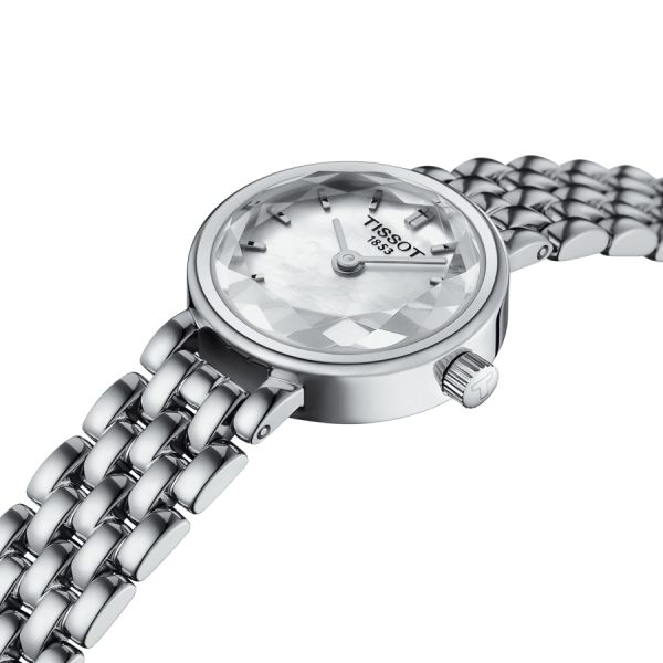 Tissot Lovely Round quartz watch white mother-of-pearl dial stainless steel bracelet 19.5 mm T140.009.11.111.00