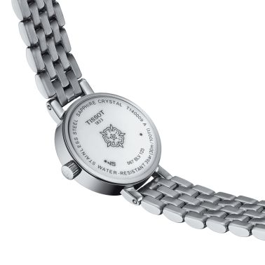 Tissot Lovely Round quartz watch white mother-of-pearl dial stainless steel bracelet 19.5 mm T140.009.11.111.00