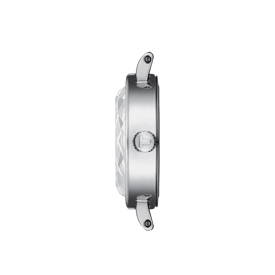 Tissot Lovely Round quartz watch white mother-of-pearl dial stainless steel bracelet 19.5 mm T140.009.11.111.00