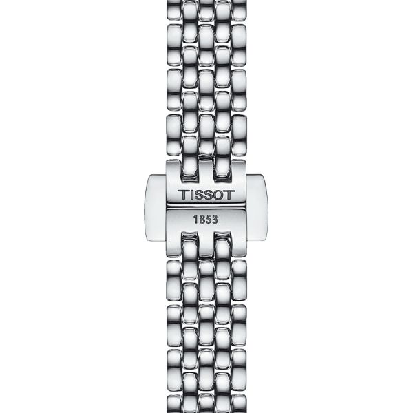 Tissot Lovely Round quartz watch white mother-of-pearl dial stainless steel bracelet 19.5 mm T140.009.11.111.00