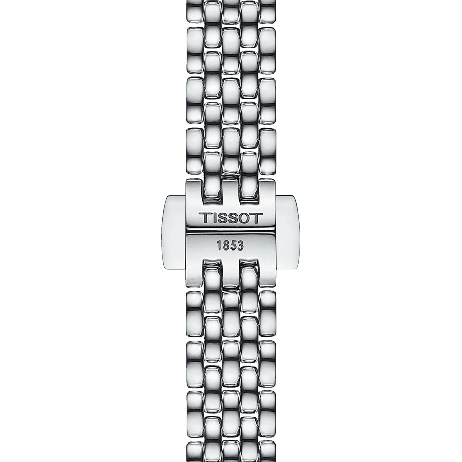Tissot Lovely Round quartz watch white mother-of-pearl dial stainless steel bracelet 19.5 mm T140.009.11.111.00