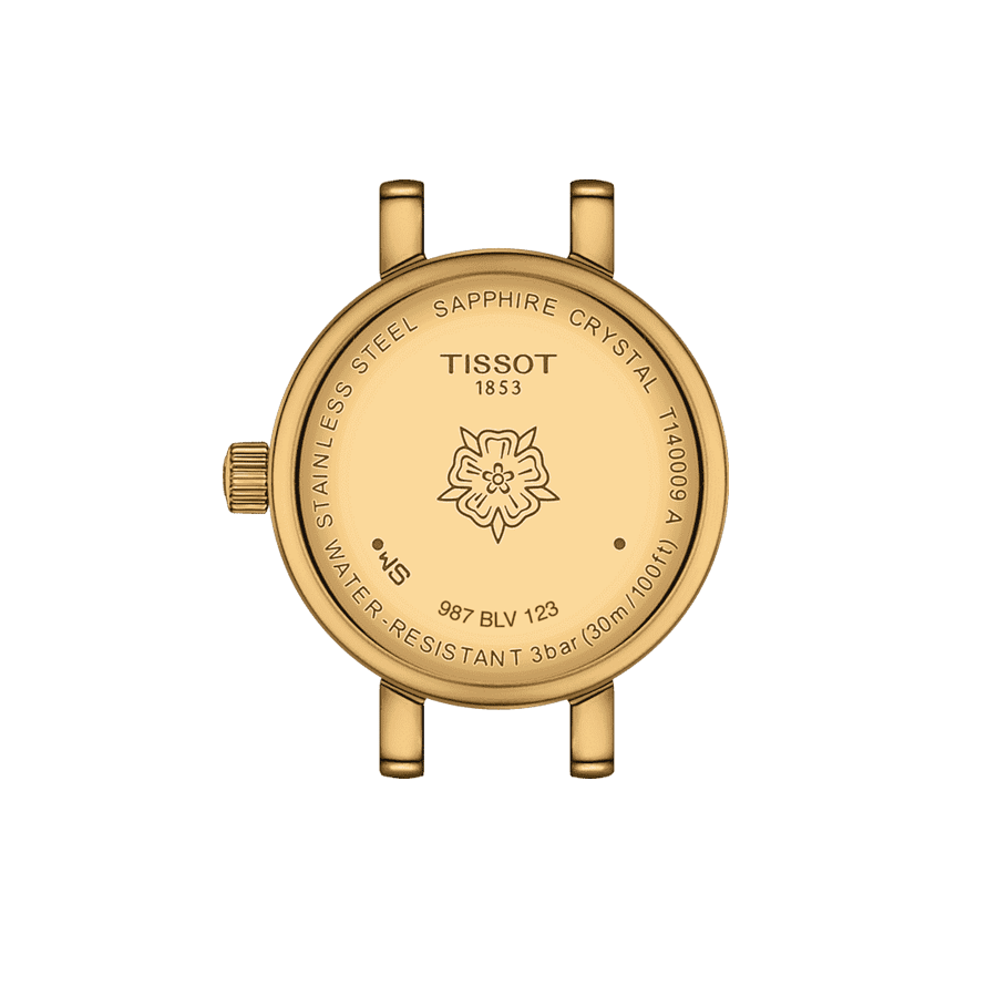 Montre Tissot Lovely Round PVD Or jaune quartz cadran vert bracelet cuir vert 19,5 mm T140.009.36.091.00