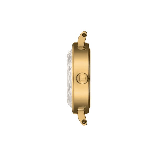Montre Tissot Lovely Round PVD Or jaune quartz cadran vert bracelet cuir vert 19,5 mm T140.009.36.091.00