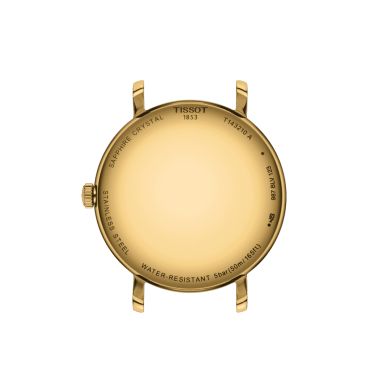 Montre Tissot Everytime Lady quartz cadran champagne bracelet acier maille milanaise jaune 34 mm T143.210.33.021.00