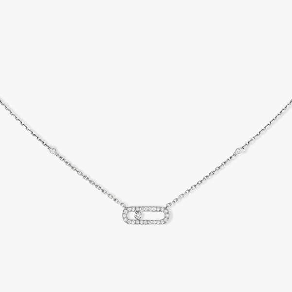 Messika Move Uno necklace in white gold and diamonds