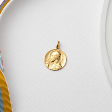 Arthus Bertrand Christ Blessing medal in yellow gold