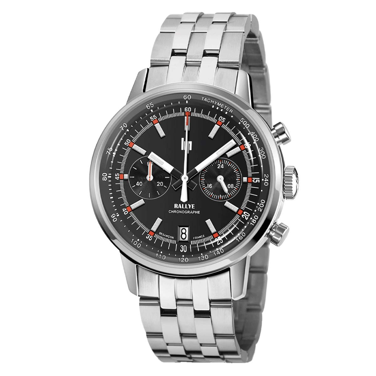 Montre Lip Rallye Chrono méca-quartz cadran noir 41 mm 671817 - Lepage