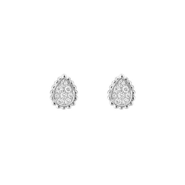 Puces d'oreilles Boucheron Serpent Bohème motif XS en or blanc et diamants  JCO00961