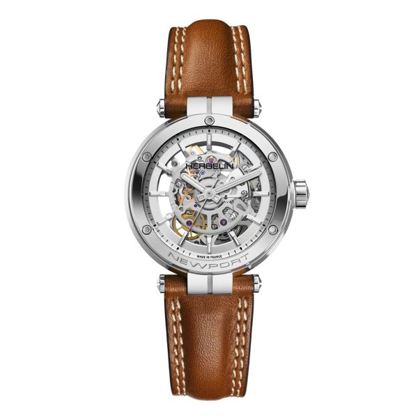 Michel Herbelin Newport automatic Skeleton leather strap 35 mm