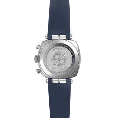 Montre Michel Herbelin Newport Héritage Chrono quartz cadran bleu bracelet caoutchouc bleu 42 mm
