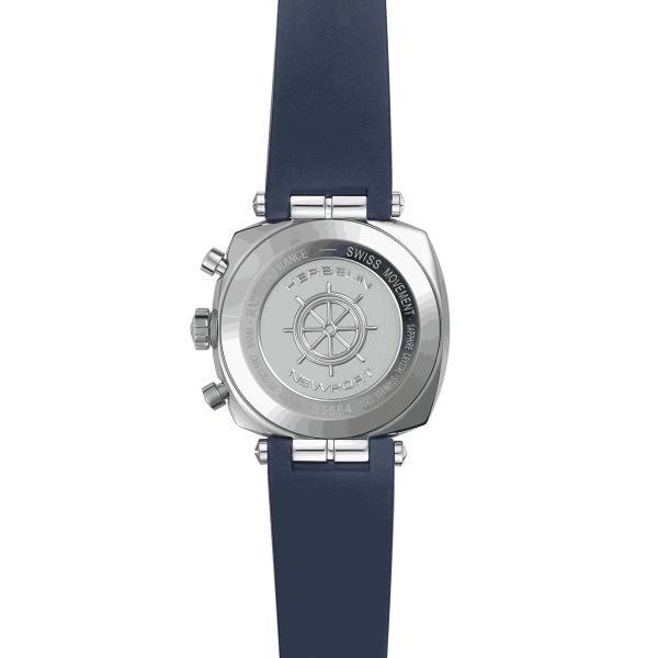 Montre Michel Herbelin Newport Héritage Chrono quartz cadran bleu bracelet caoutchouc bleu 42 mm