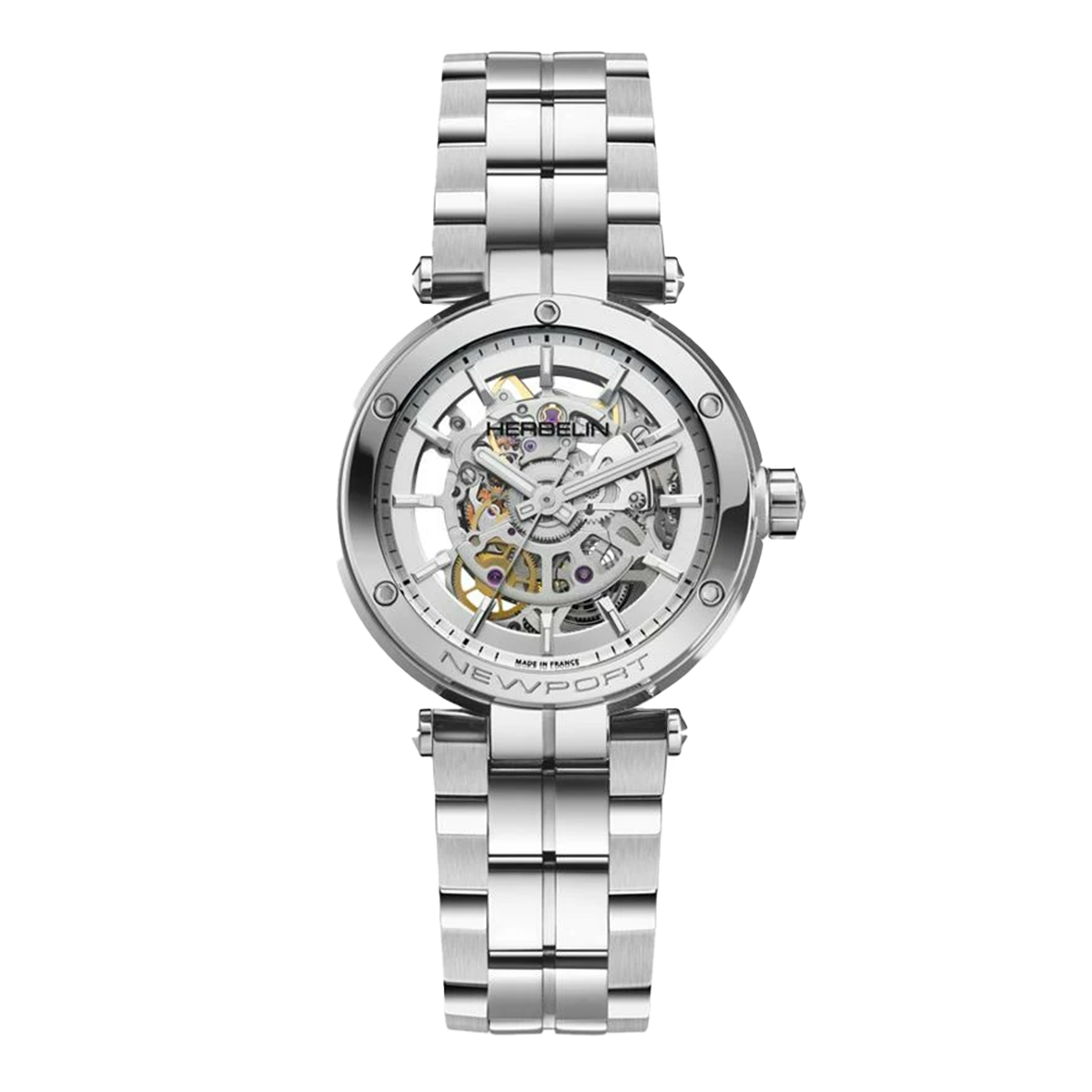 Herbelin Newport Skeleton automatic steel bracelet 35 mm
