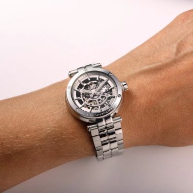 Herbelin Newport Skeleton automatic steel bracelet 35 mm