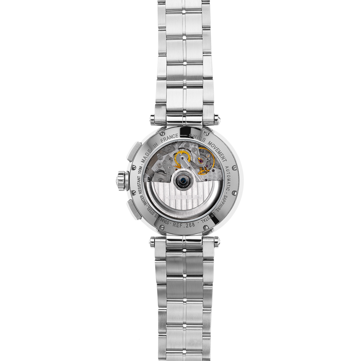 Montre Herbelin Newport Chronographe automatique cadran bleu bracelet acier 43,5 mm