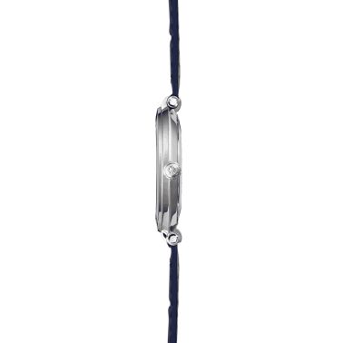 Michel Herbelin Newport Slim quartz white mother of pearl dial blue leather strap 32 mm