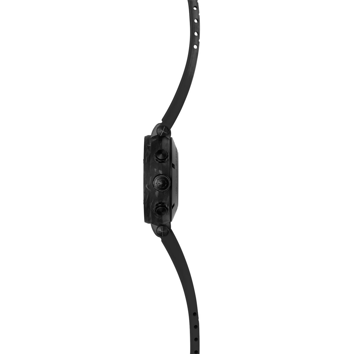 Montre Herbelin Newport Carbon Titane automatique cadran noir bracelet caoutchouc noir 46,5 mm