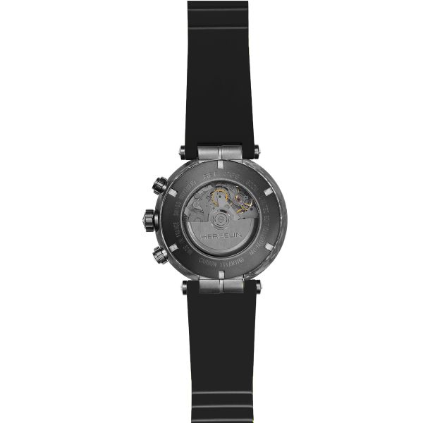 Montre Herbelin Newport Carbon Titane automatique cadran noir bracelet caoutchouc noir 46,5 mm