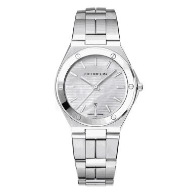 Herbelin Cap Camarat quartz white mother-of-pearl dial steel bracelet 33 mm