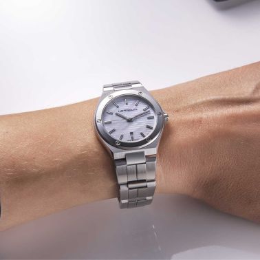 Montre Herbelin Cap Camarat quartz cadran nacre blanche bracelet acier 33 mm