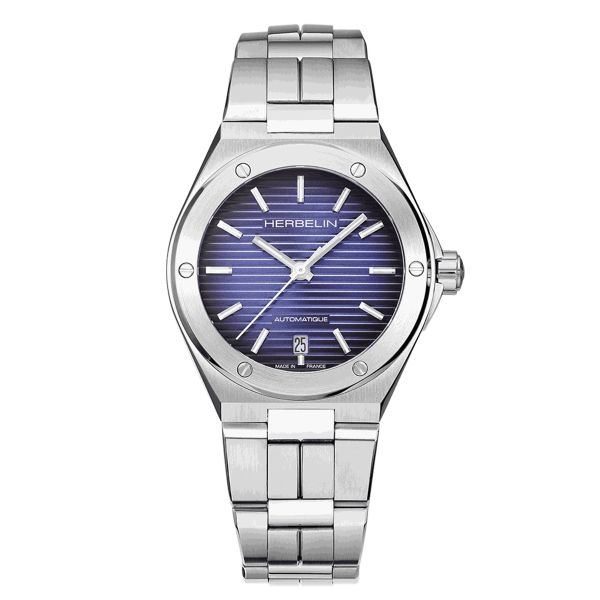 Herbelin Cap Camarat automatic blue dial steel bracelet 37 mm