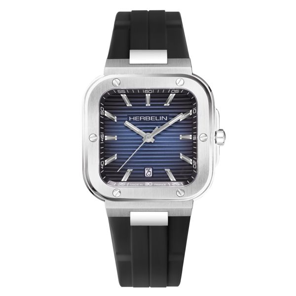 Herbelin Cap Camarat quartz blue dial rubber strap 39 x 39 mm