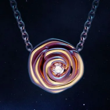 Collier Dior Rose Couture grand modèle en or rose et diamant