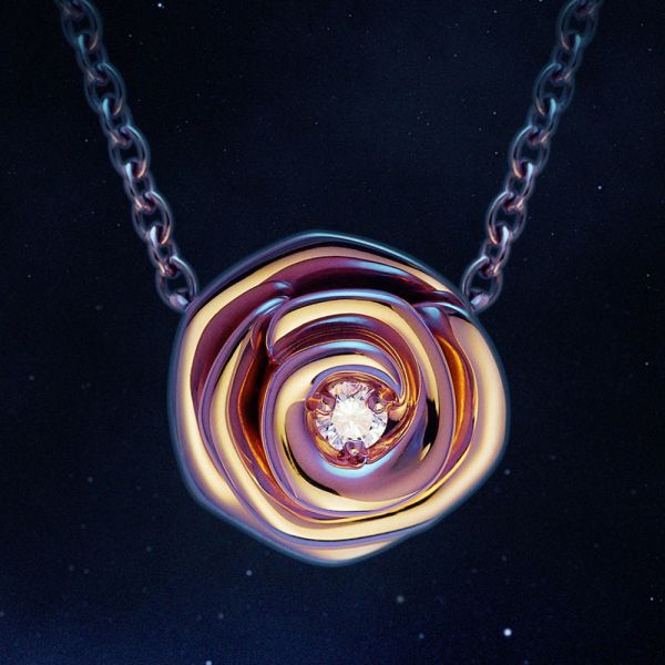 Dior Rose Couture large necklace in pink gold and diamond