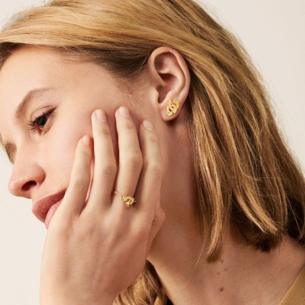 Bague Dinh van Menottes R7 en or jaune sur chaîne