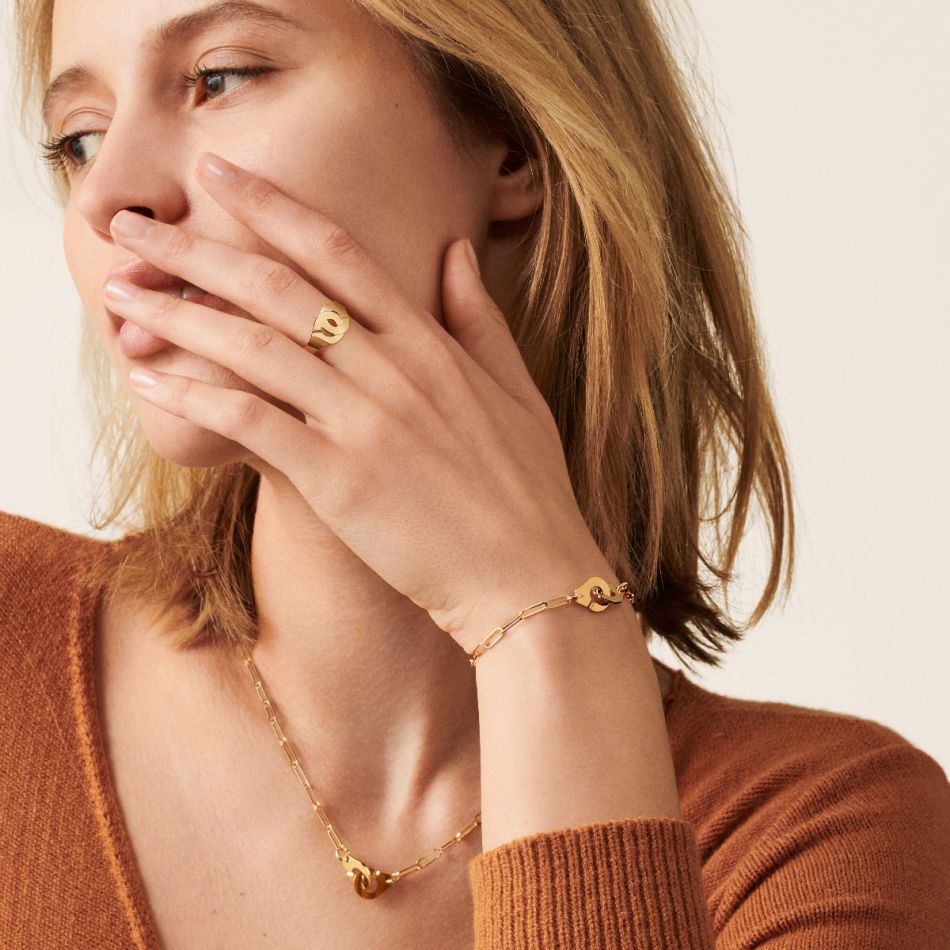 Menottes dinh van R10 ring in yellow gold