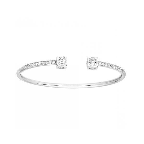 dinh van Le Cube Diamant large model bangle in white gold and diamonds