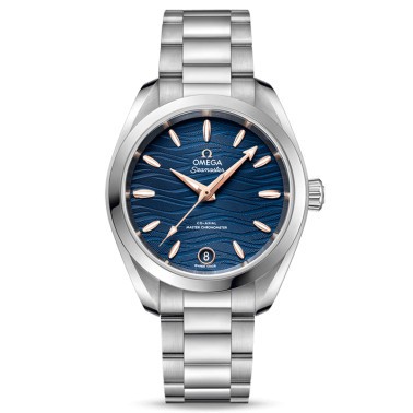 Montre Omega Seamaster Aqua Terra 150m Ladies Co-Axial Master Chronometer cadran bleu bracelet acier 34 mm