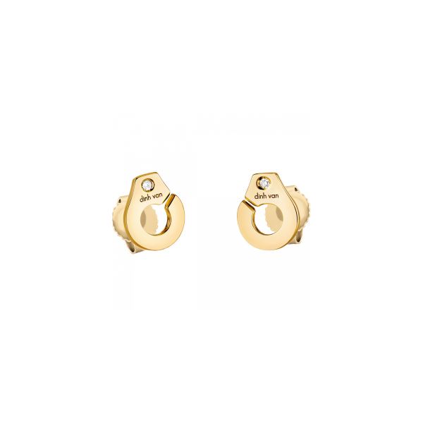 Puces d'oreilles Menottes dinh van R7,5 en or jaune et diamants 867311