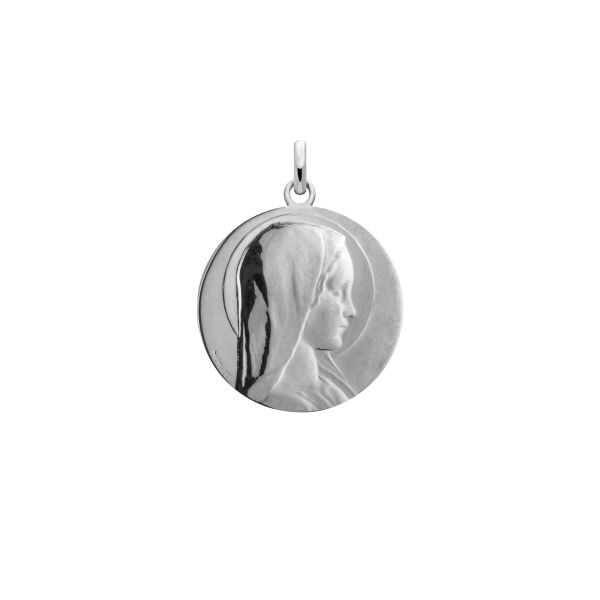 Médaille Arthus Bertrand Vierge Jeune en or blanc G2028X0000