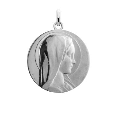 Médaille Arthus Bertrand Vierge Jeune en or blanc G2028X0000